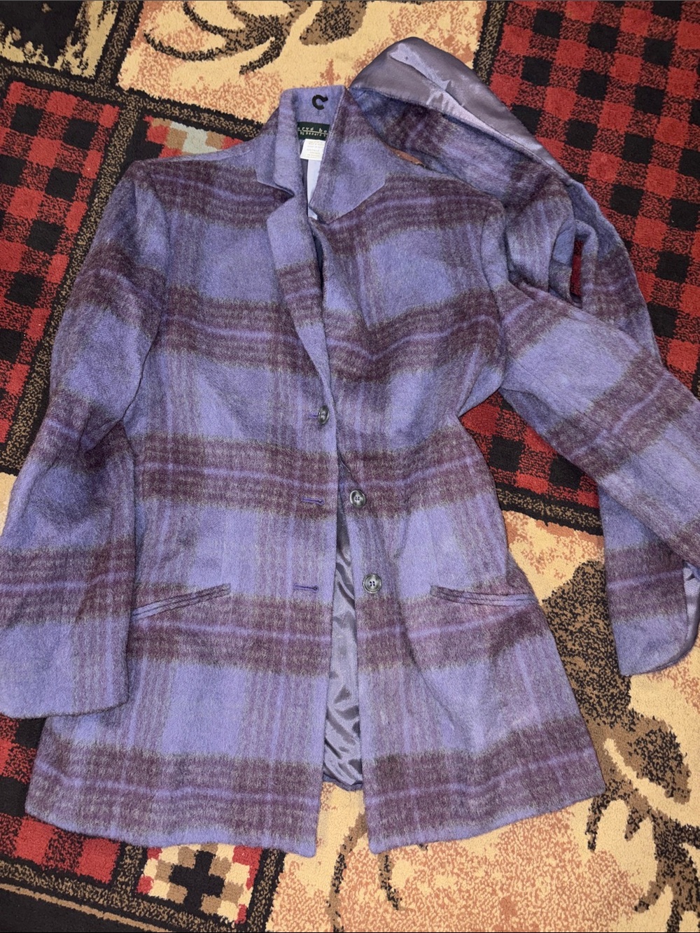Vintage Harve Bernard wool and alpaca coat and scarf set